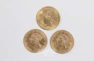 3 Goldmünzen ''10 Dollars''