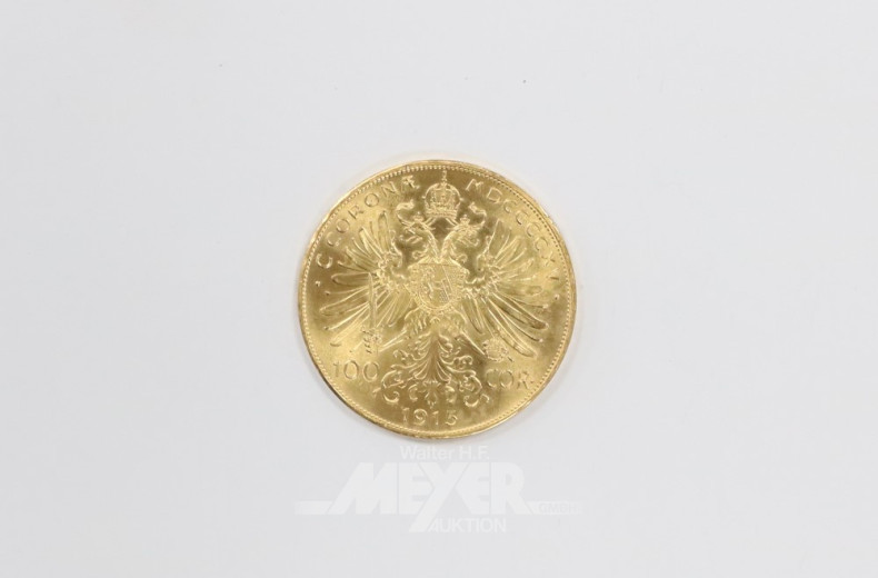 Goldmünze ''100 Kronen'', 1915,