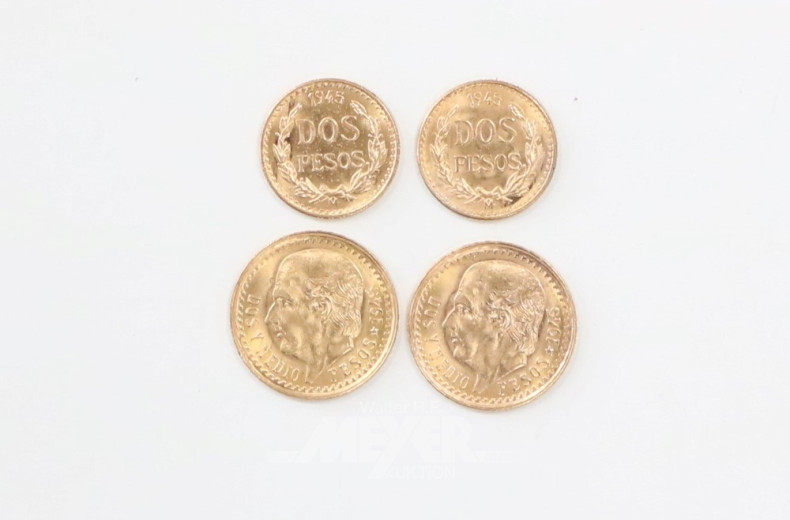 4 kl. Goldmünzen Pesos,