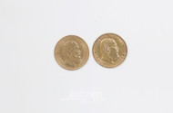 2 Goldmünzen ''10 Mark'', 1876 + 1893