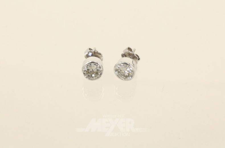 Paar Ohrstecker, 585er WG, besetzt