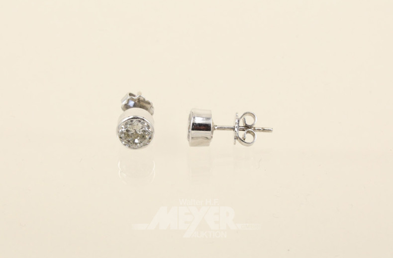 Paar Ohrstecker, 585er WG, besetzt