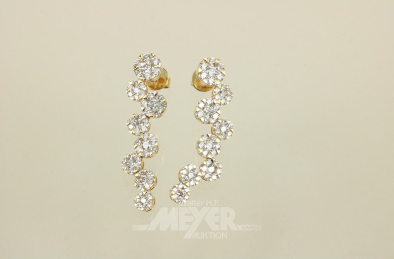 Paar Ohrgehänge, 750er GG, versetzt