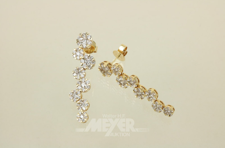 Paar Ohrgehänge, 750er GG, versetzt
