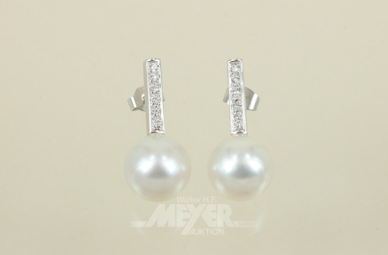 Paar Ohrstecker, 750er WG, besetzt mit