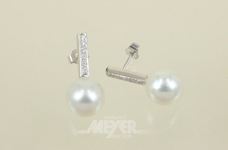 Paar Ohrstecker, 750er WG, besetzt mit