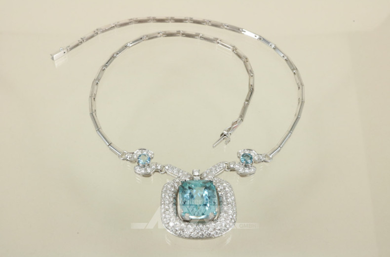 Collier, 750er GG, komplett rhodiniert,