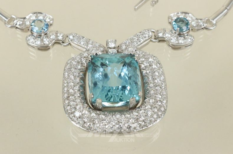 Collier, 750er GG, komplett rhodiniert,