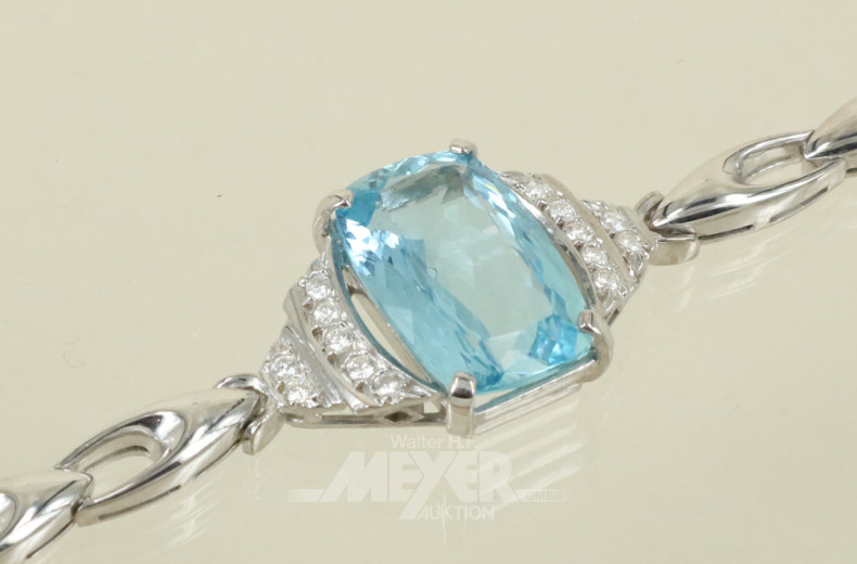 Armband, 750er GG, komplett rhodiniert,