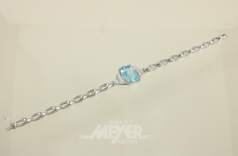 Armband, 750er GG, komplett rhodiniert,