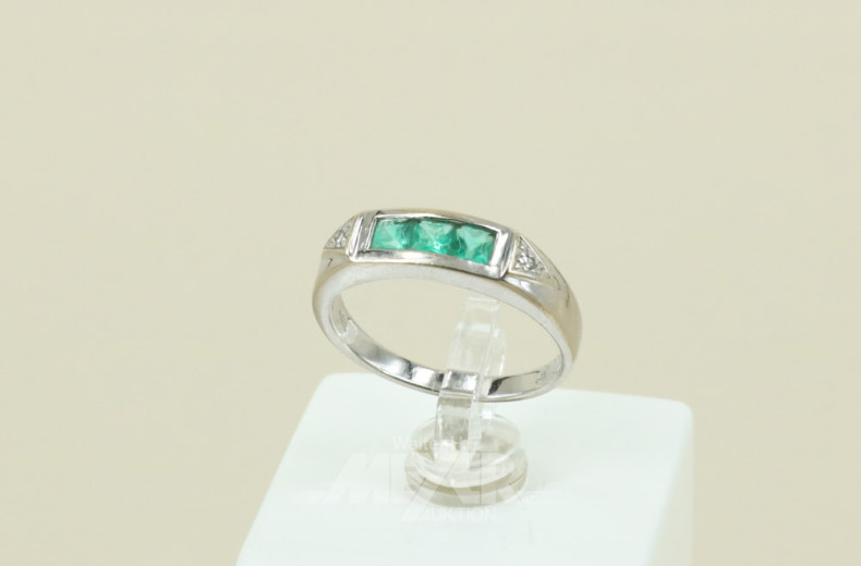 Damenring, 750er WG, ca. 4 g.,