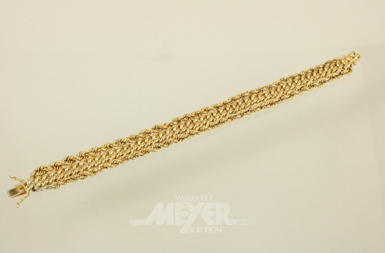 Armband, 585er GG, ca. 36,5 g.