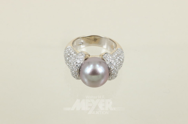 Damenring, 750er WG, besetzt mit