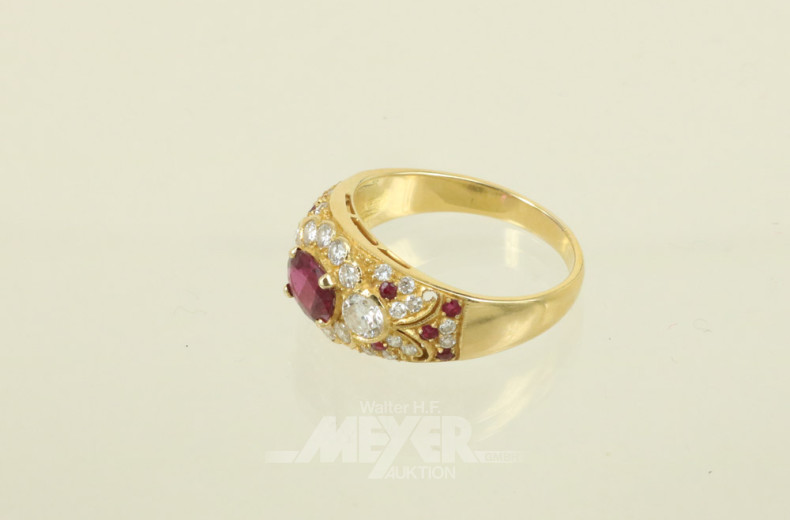 Damenring, 750er GG, besetzt mit