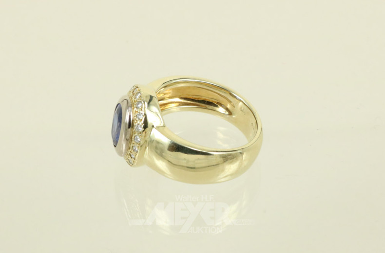 Damenring, 585er GG, besetzt mit