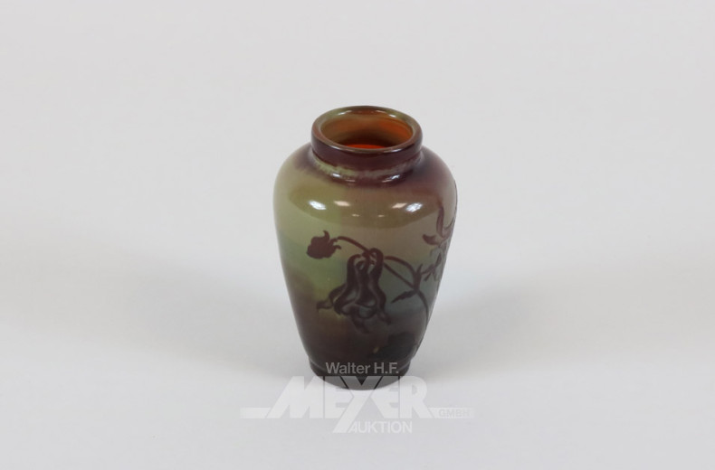 kl. Glasvase im Stil von Gallé