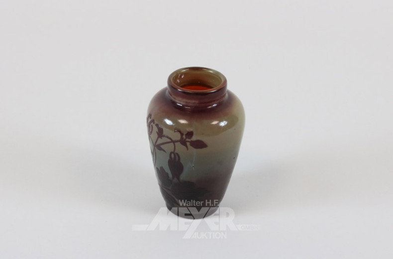 kl. Glasvase im Stil von Gallé