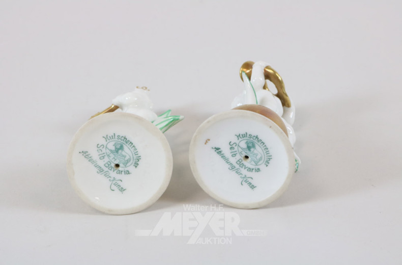 2 kl. Porzellan-Figuren HUTSCHENREUTHER