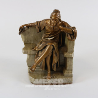 Bronzefigur auf Marmorsockel ''Dante'',