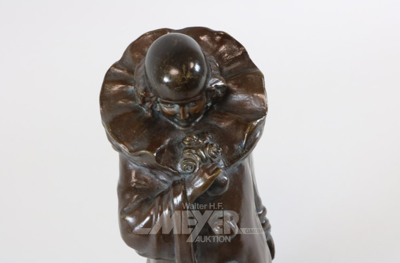Bronzeskulptur, ''Arlequín con laúd''