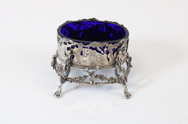 Zuckerschale mit Silbermontierung