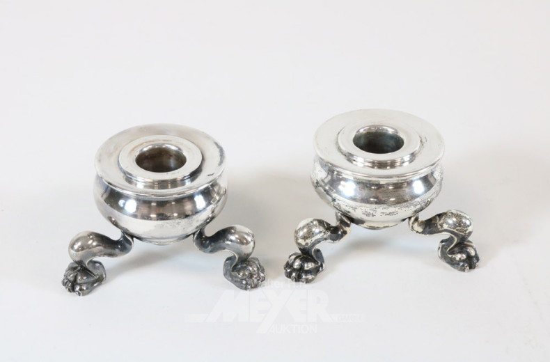 Paar kl. Tischleuchter, 925er Silber