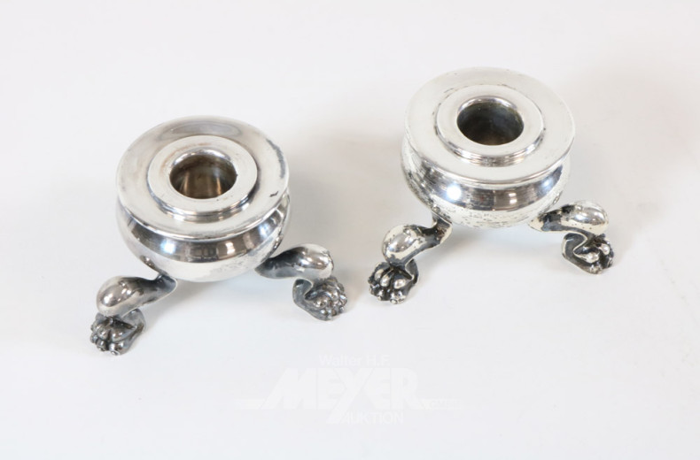 Paar kl. Tischleuchter, 925er Silber