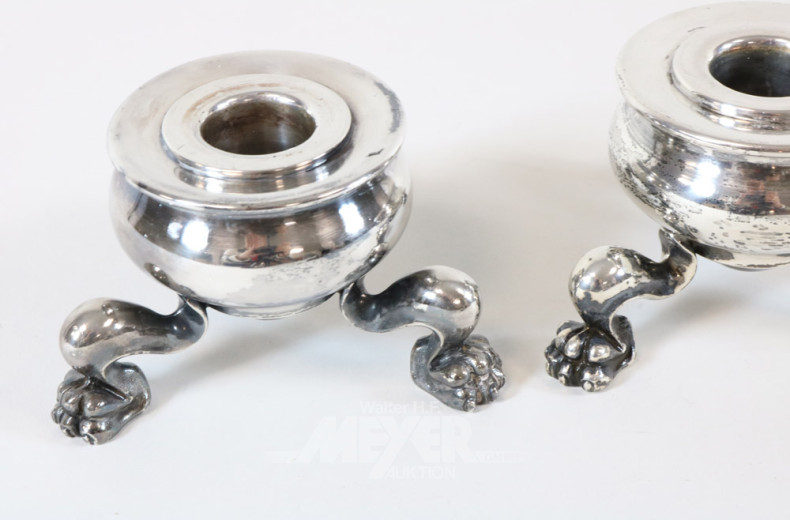 Paar kl. Tischleuchter, 925er Silber