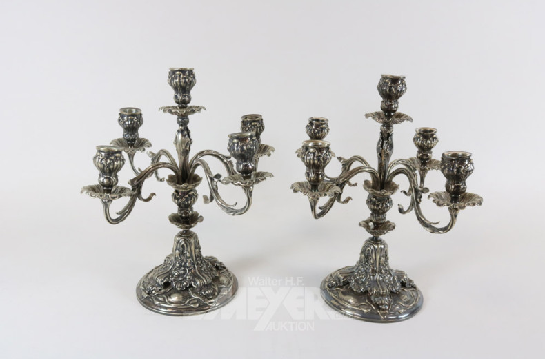 Paar gr. Tisch-Kandelaber, Jugendstil