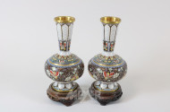 Paar Cloisonne-Vasen, China, neuzeitl.,