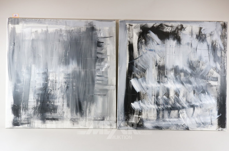 2 abstrakte Bilder, Gegenstücke,