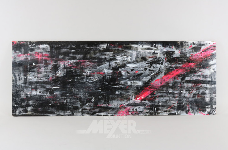 abstraktes Bild, ohne Titel, rot/schw.,