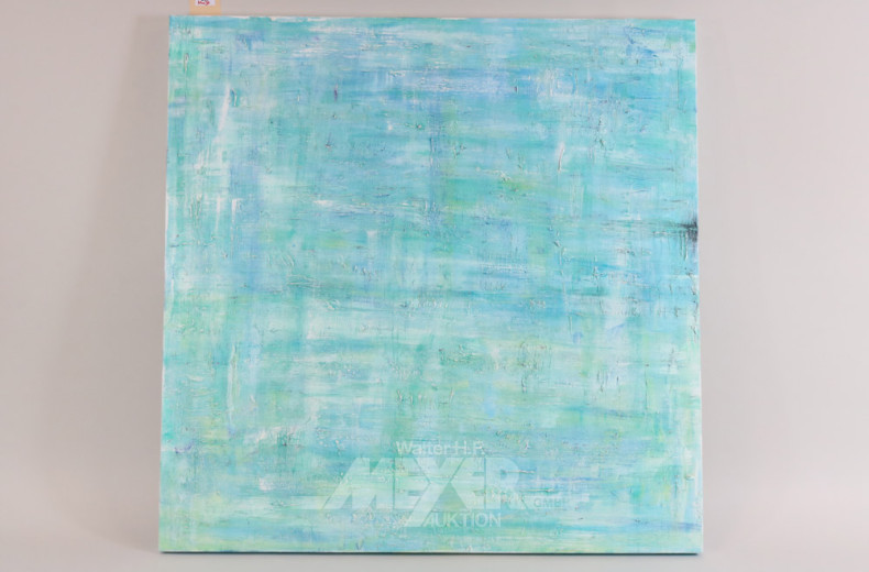 abstraktes Bild, ohne Titel, türkis,