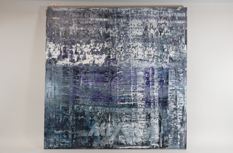 2 abstrakte Bilder ''Silence'', schw./weiß,