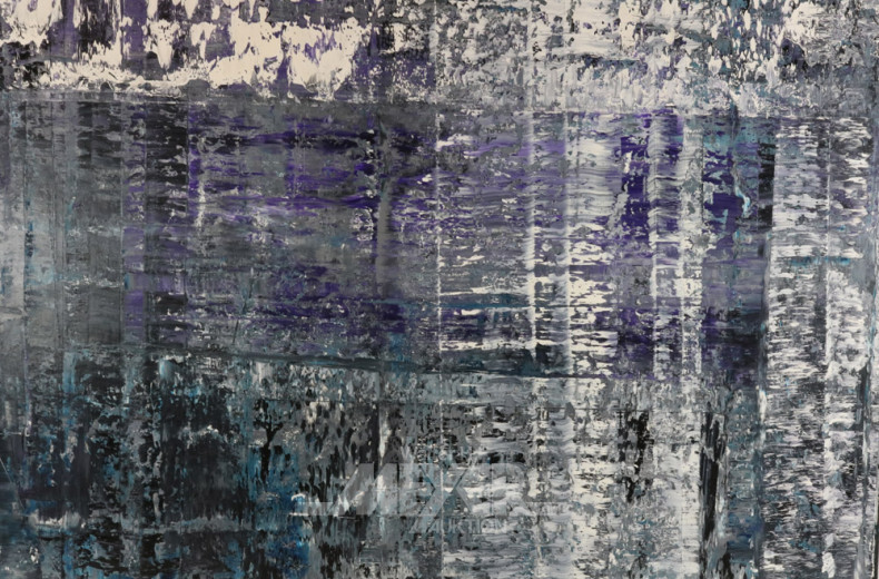 2 abstrakte Bilder ''Silence'', schw./weiß,