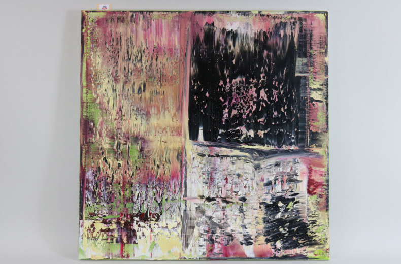 abstraktes Bild, ohne Titel, mehrfarbig,