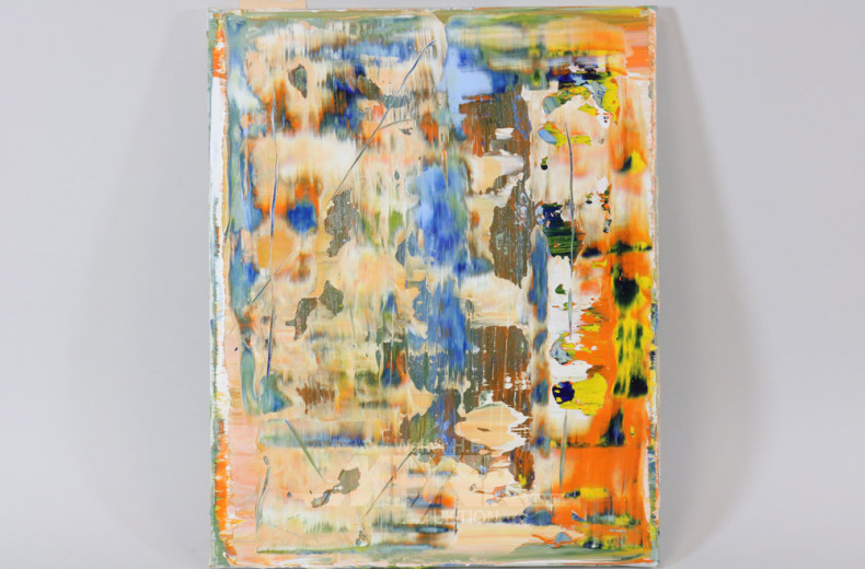 abstraktes Bild, ohne Titel, mehrfarbig,