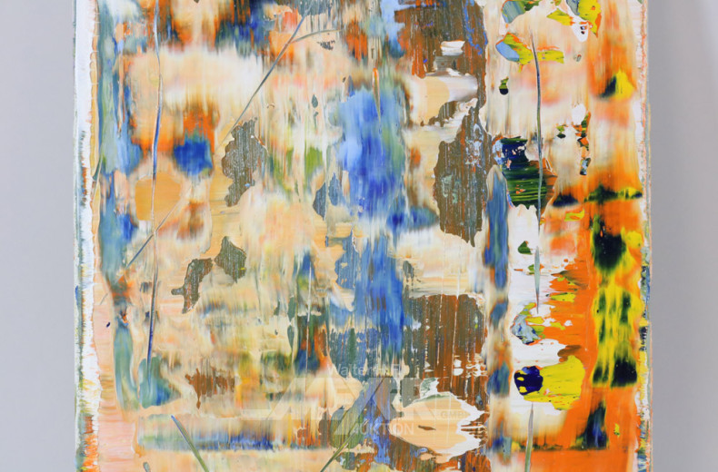 abstraktes Bild, ohne Titel, mehrfarbig,