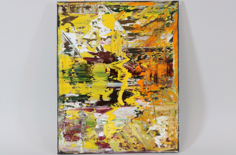 abstraktes Bild, ohne Titel, mehrfarbig,