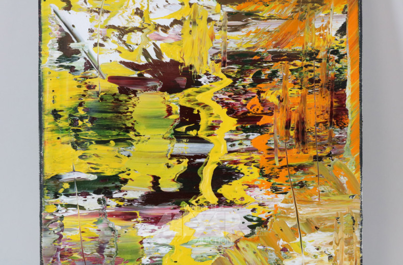 abstraktes Bild, ohne Titel, mehrfarbig,