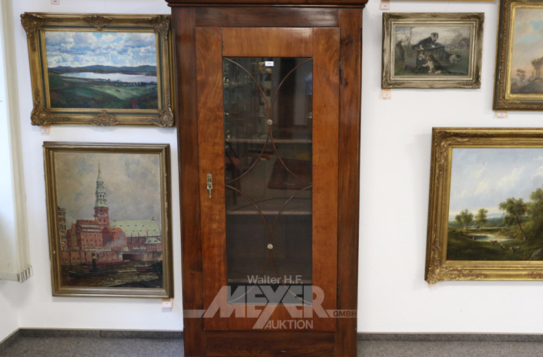Biedermeier-Vitrine, Mahagoni,