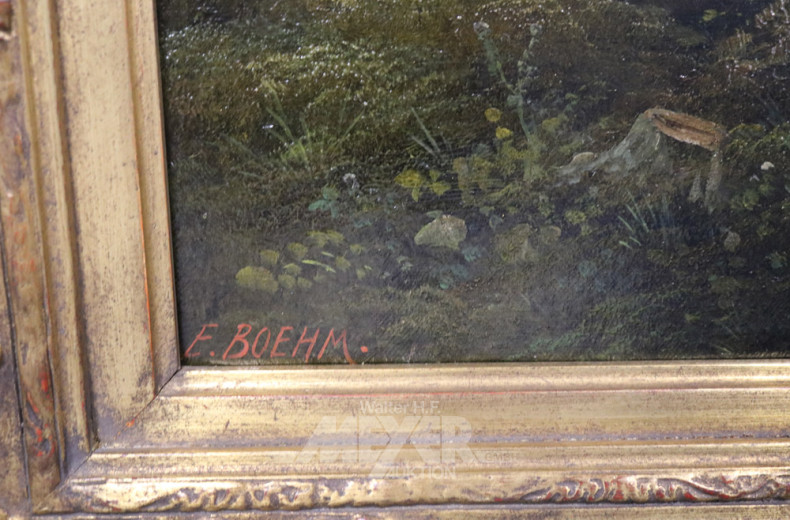 Gemälde, ''Waldlandschaft mit Staffagen''