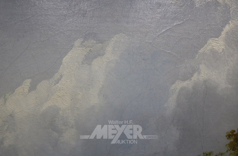 Gemälde, ''Waldlandschaft mit Staffagen''