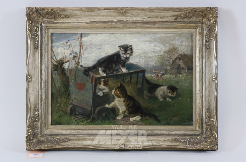 Gemälde ''Spielende Katzen im