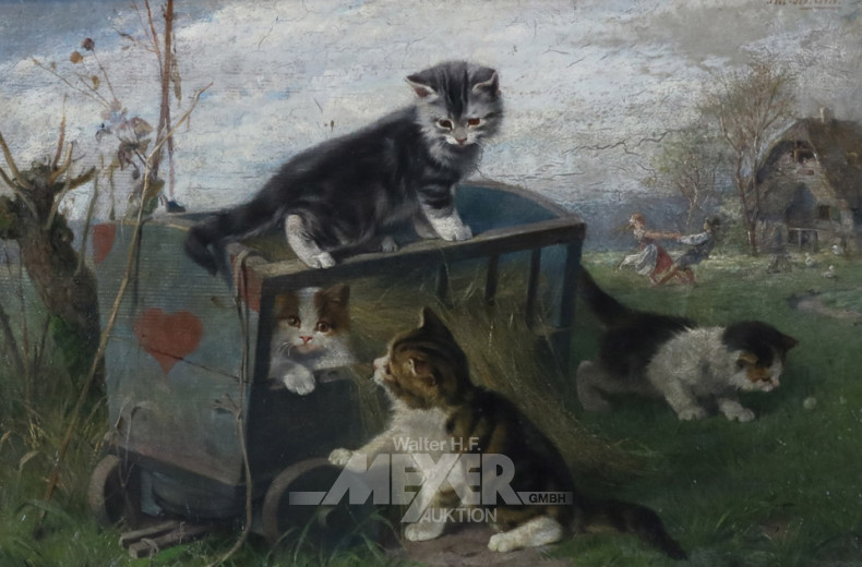 Gemälde ''Spielende Katzen im