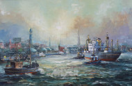 Gemälde, ''Hamburger Hafen''
