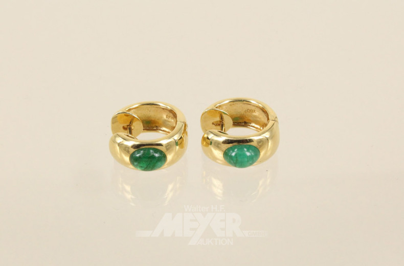 Paar kl. Creolen, 750er GG, besetzt