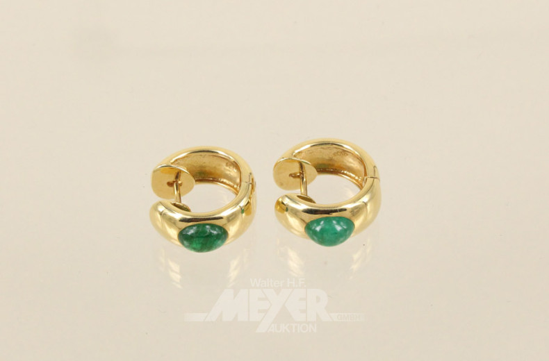 Paar kl. Creolen, 750er GG, besetzt