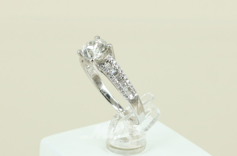 Damenring Weißgold 750 in schmaler