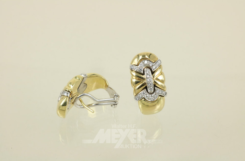 Paar Ohrringe, 750er GG, ca. 21,5 g.,